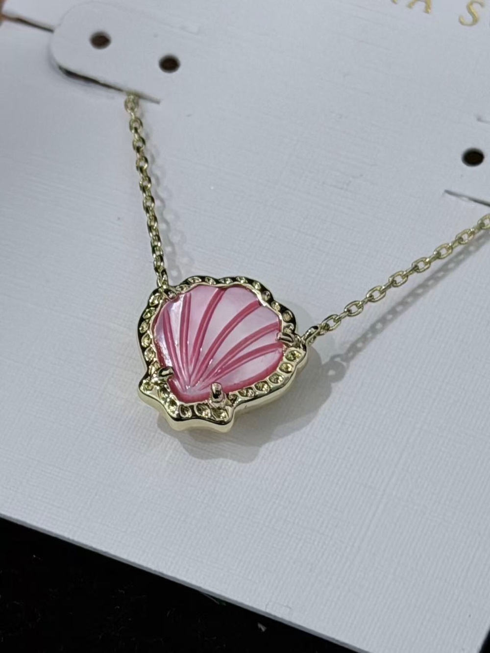 Kendra Scott Pink Shell-Style Gold Pendant Necklace